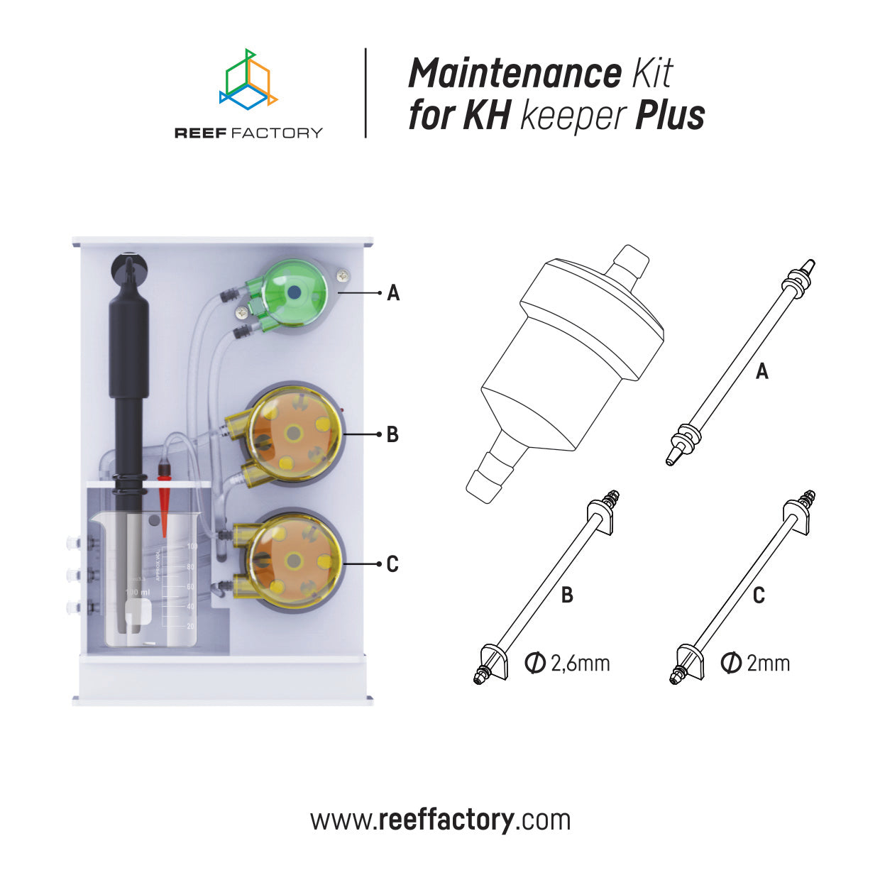 Reef Factory Maintenance Kit for KH keeper Plus