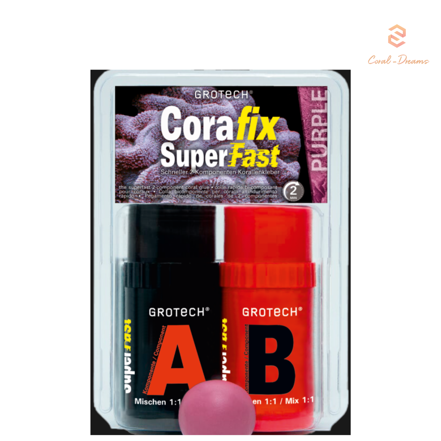 Korallenkleber CoraFix SuperFast, violett 240g / 2 min.