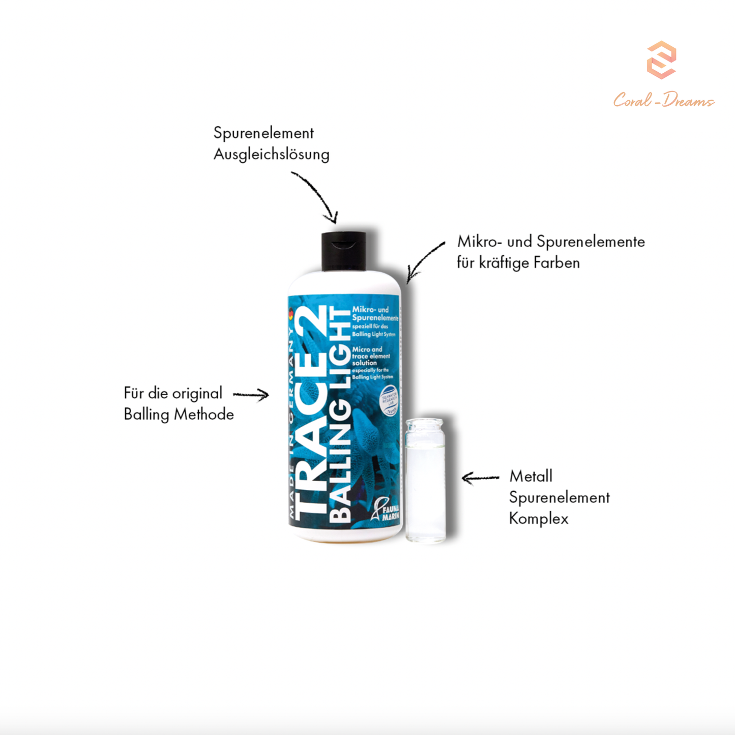 Fauna Marin Balling Light Trace 2 Metabolic Metallic Color & Grow 500 ml