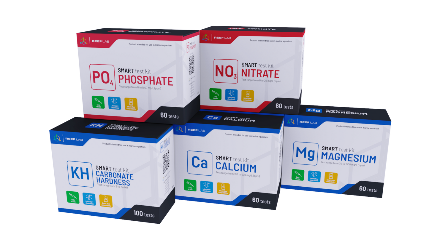 Reef Factory Smart Test Kit 5er Set KH, Ca, Mg, PO4, NO3