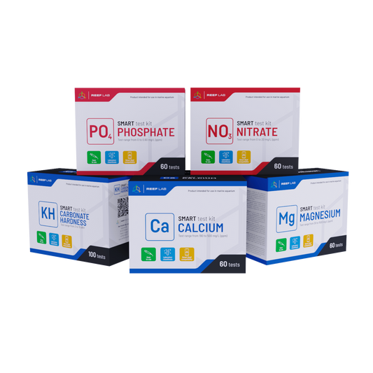 Reef Factory Smart Test Kit 5er Set KH, Ca, Mg, PO4, NO3