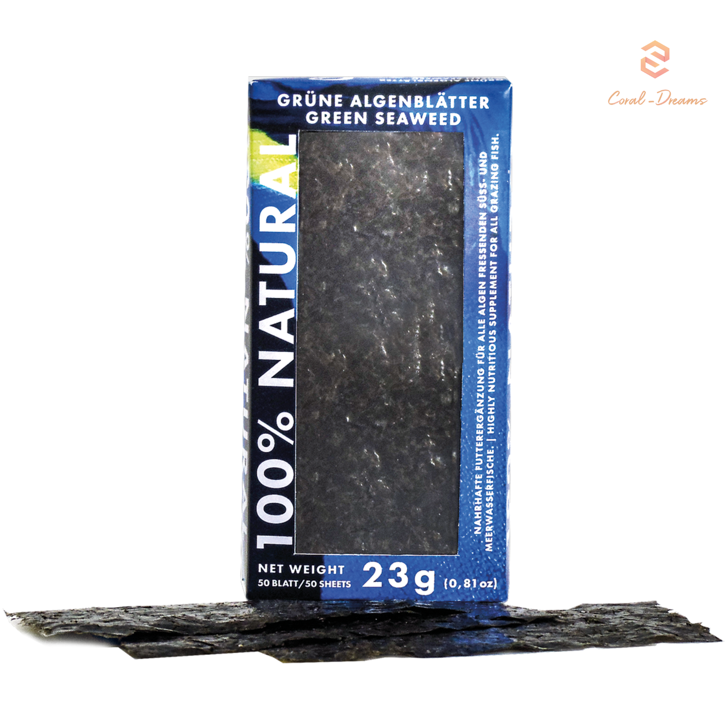 Fauna Marin 100% NATURAL Grüne Algenblätter / Green Seaweed 23g