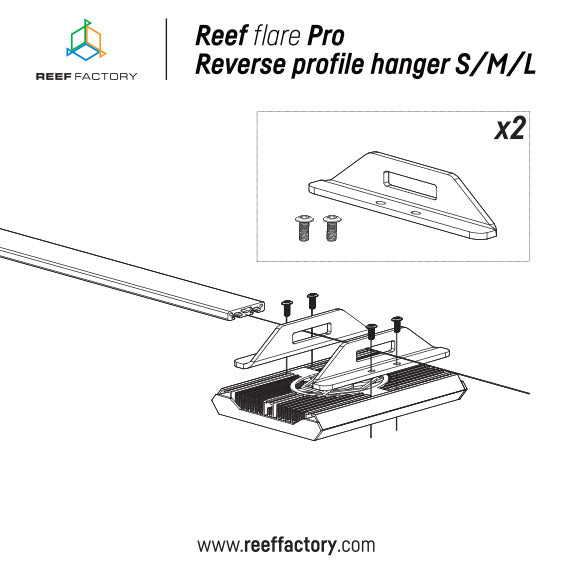 Reef Factory Reef flare Pro reverse Profile hanger (white)