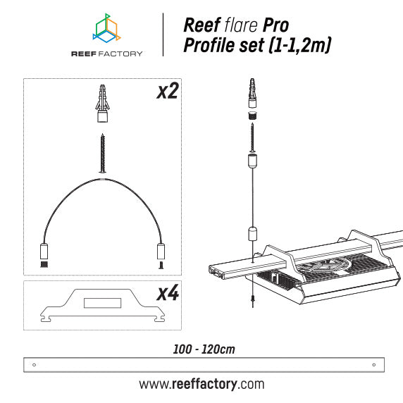 Reef Factory Reef flare Pro Profile Set 1,0 m (black)