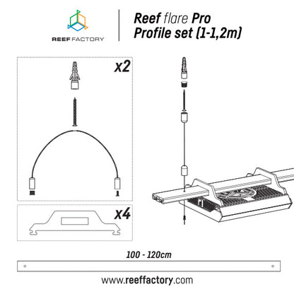 Reef Factory Reef flare Pro Profile Set 1,2 m (white)
