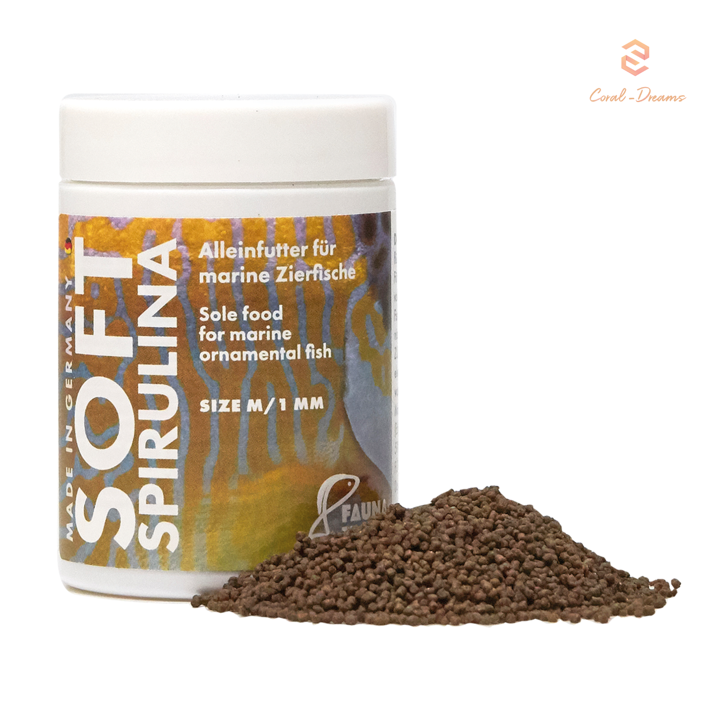 Fauna Marin Soft Spirulina M - Granulatfutter für marine Zierfische - 63 g