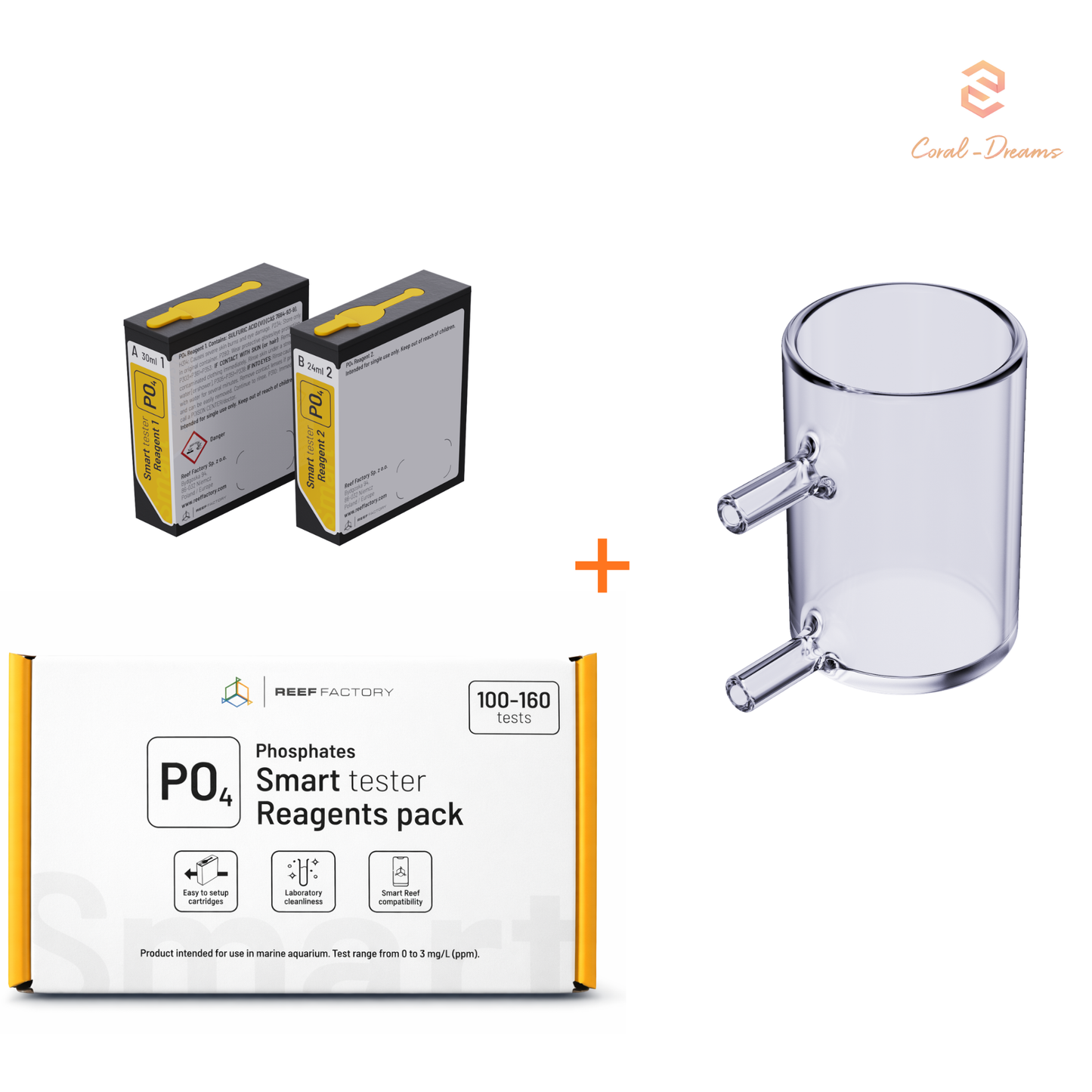 Reef Factory Smart Tester Set - PO4 Reagent Reagenz + Cuvette Küvette